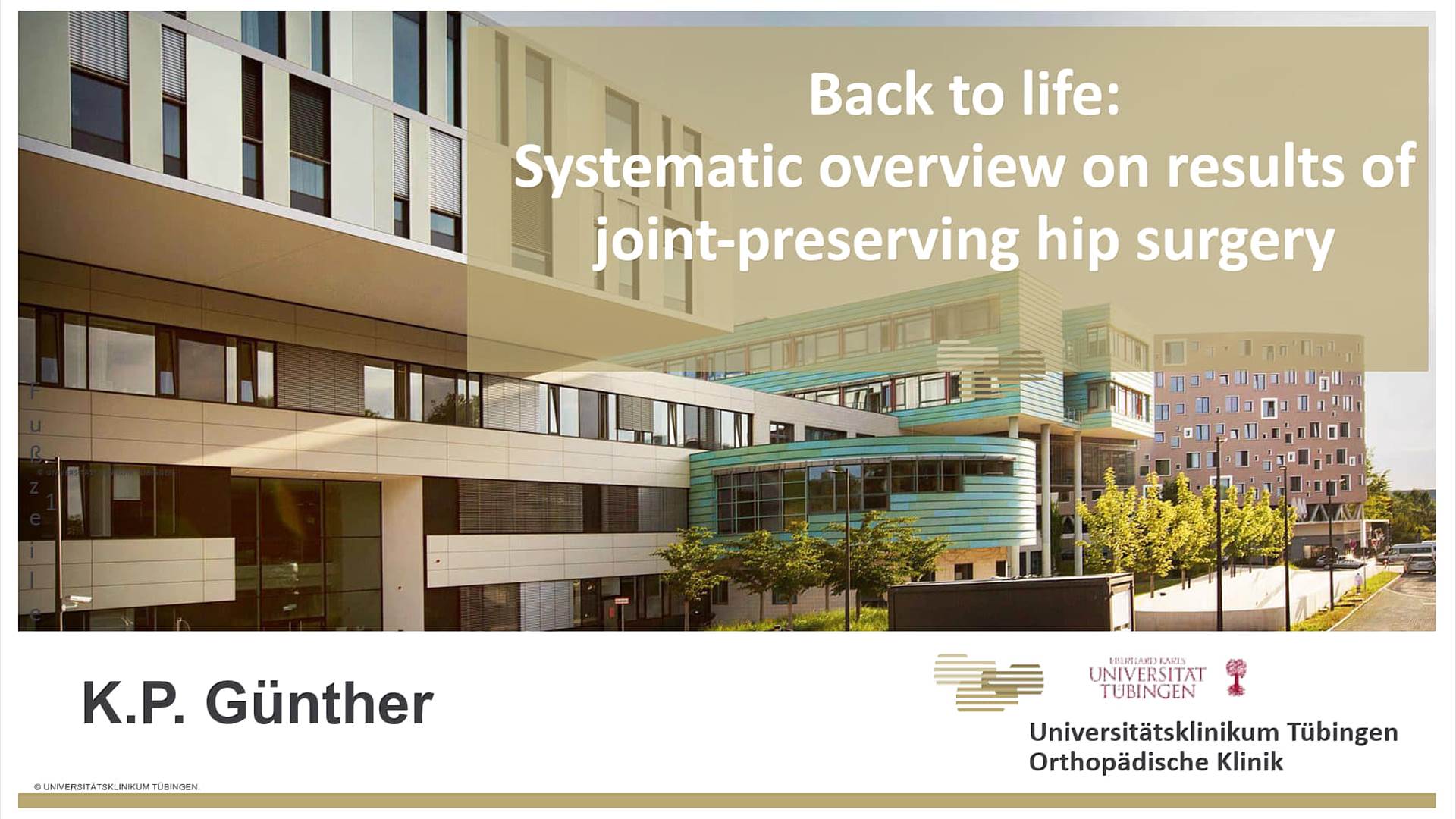 Gu¨nther Back To Life Precourse Bern Hip Symposium