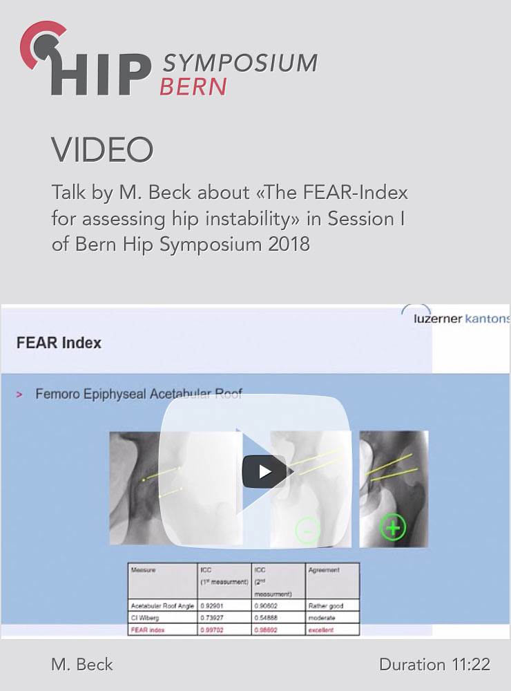 M. Beck - The FEAR-Index for assessing hip instability - Hip Symposium 2018