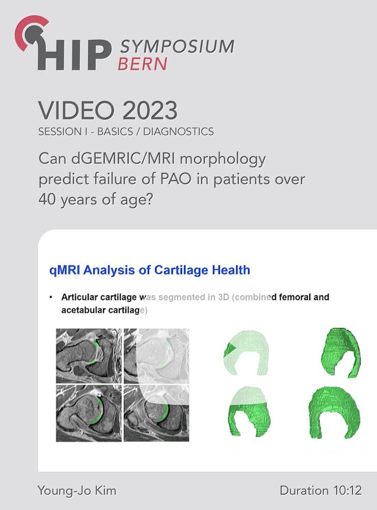 Can dGEMRIC/MRI morphology predict failure of PAO in patients over 40 years of age? | Young-Jo Kim (Session 1)