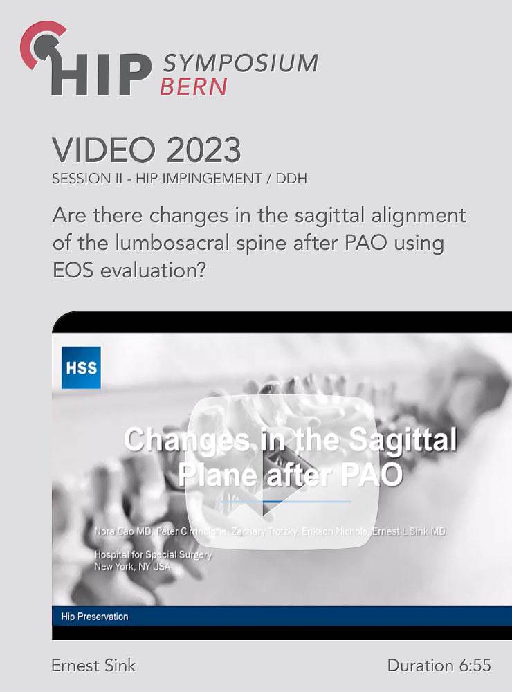 Are there changes in the sagittal alignment of the lumbosacral spine after PAO using EOS evaluation? | Ernest Sink (Session 2)